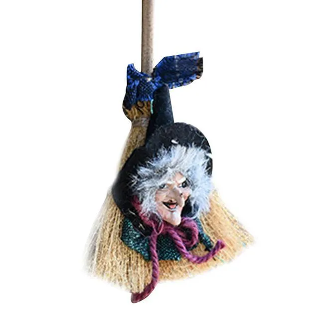 New Hanging Broomstick Witch Door Pendant