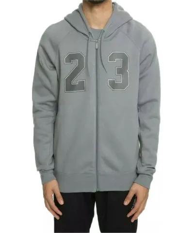 Nike Jordan Flight Fleece AJ10 Full Zip Hoodie Grey AJ6390-065 Men's