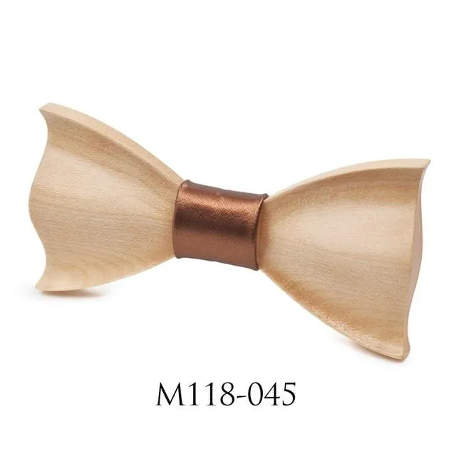 Novelty 3D Handmade Classic Wooden Bowties for Marriage Wedding Suits