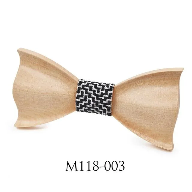 Novelty 3D Handmade Classic Wooden Bowties for Marriage Wedding Suits