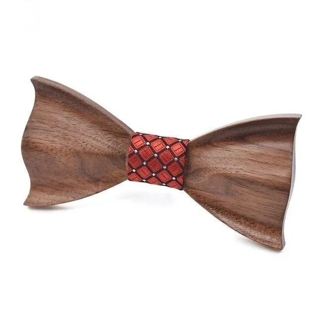 Novelty 3D Handmade Classic Wooden Bowties for Marriage Wedding Suits