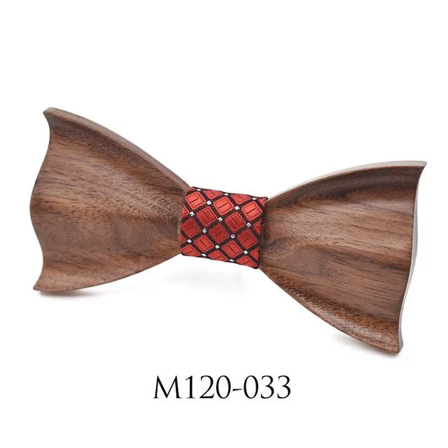 Novelty 3D Handmade Classic Wooden Bowties for Marriage Wedding Suits