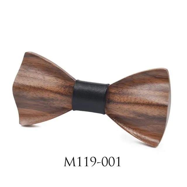 Novelty 3D Handmade Classic Wooden Bowties for Marriage Wedding Suits