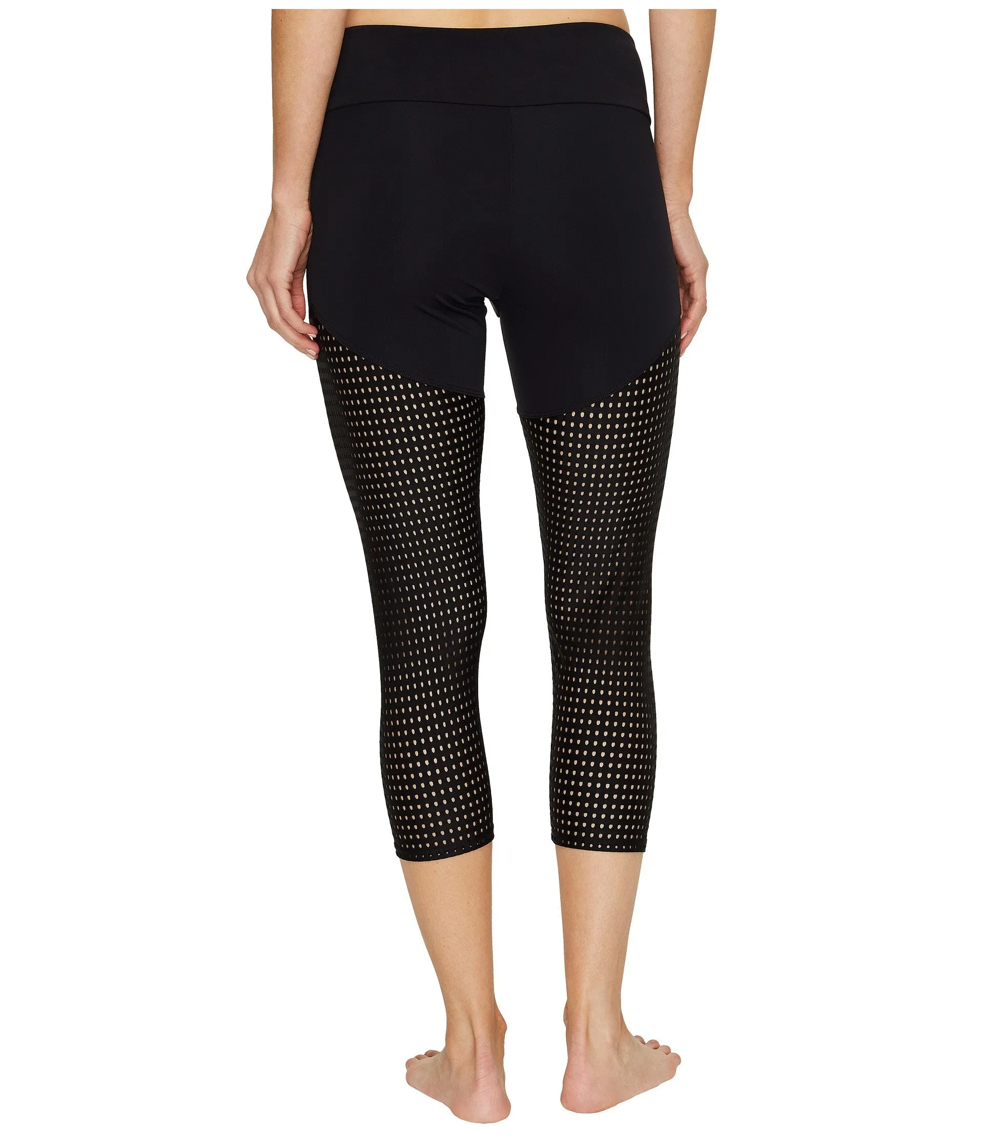 Onzie Half/ Half Mesh Capri Legging