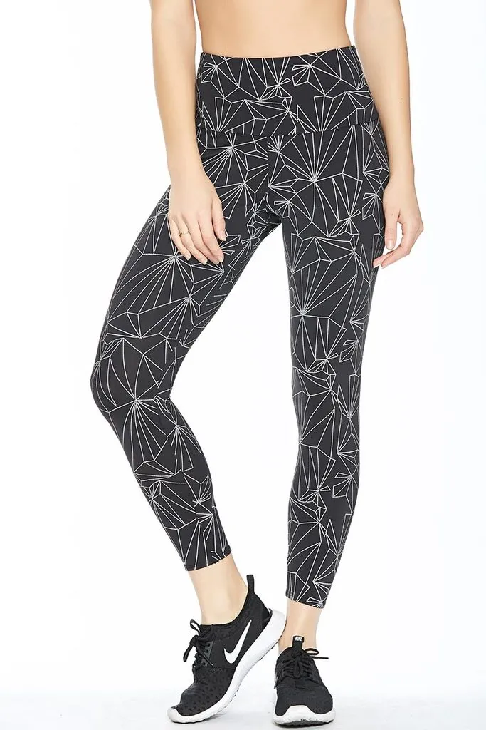 Onzie High Rise Midi Legging Black Reflective