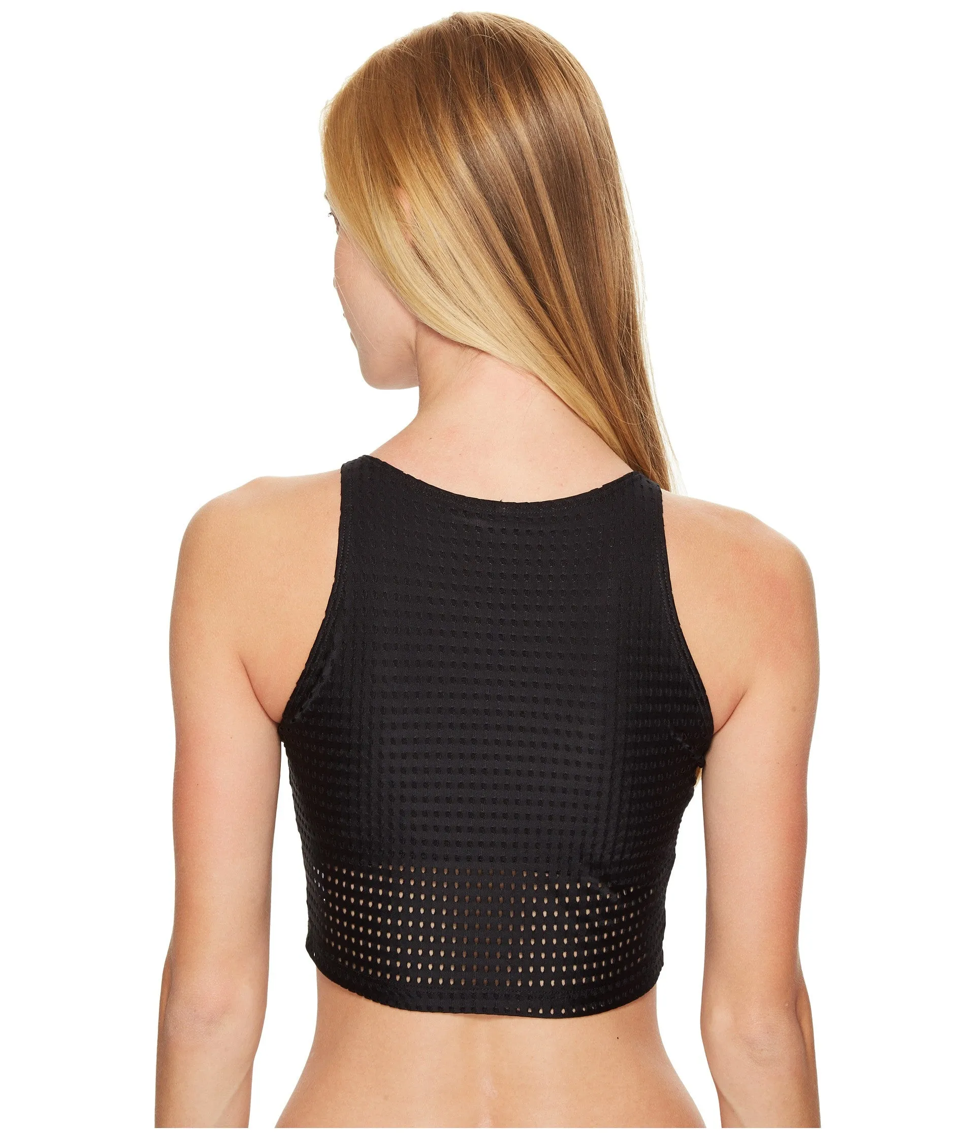 Onzie Sleeveless Crop Top Peep Mesh