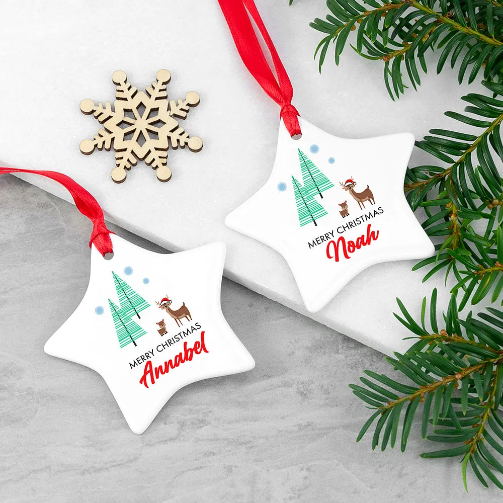 Personalised Christmas Deer Decoration