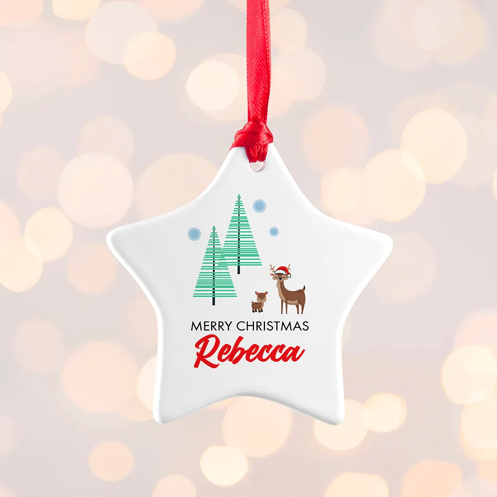 Personalised Christmas Deer Decoration