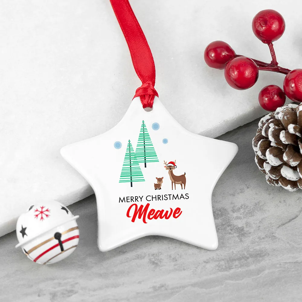 Personalised Christmas Deer Decoration