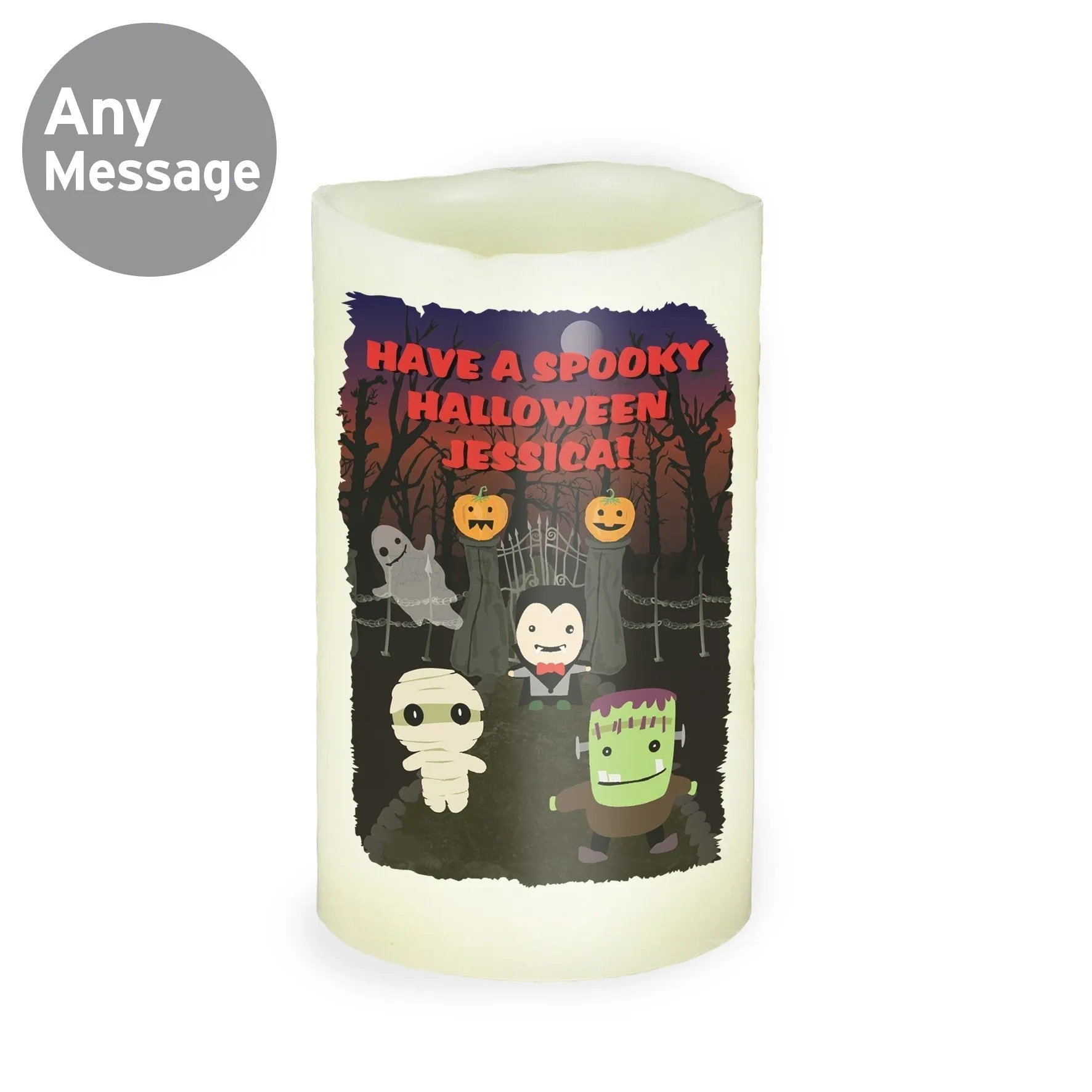 Personalised Halloween LED Candle