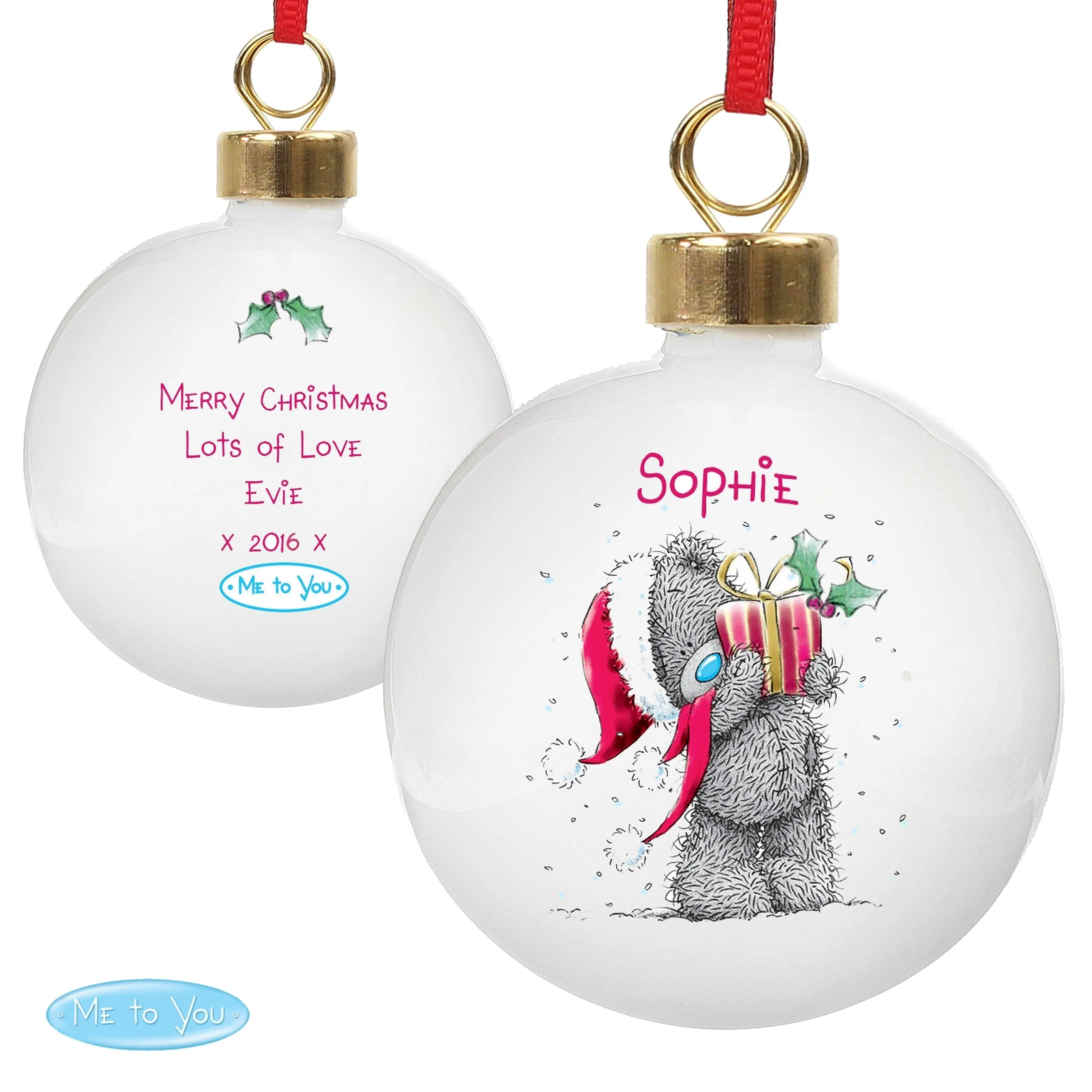 Personalised Me To You Christmas Bauble