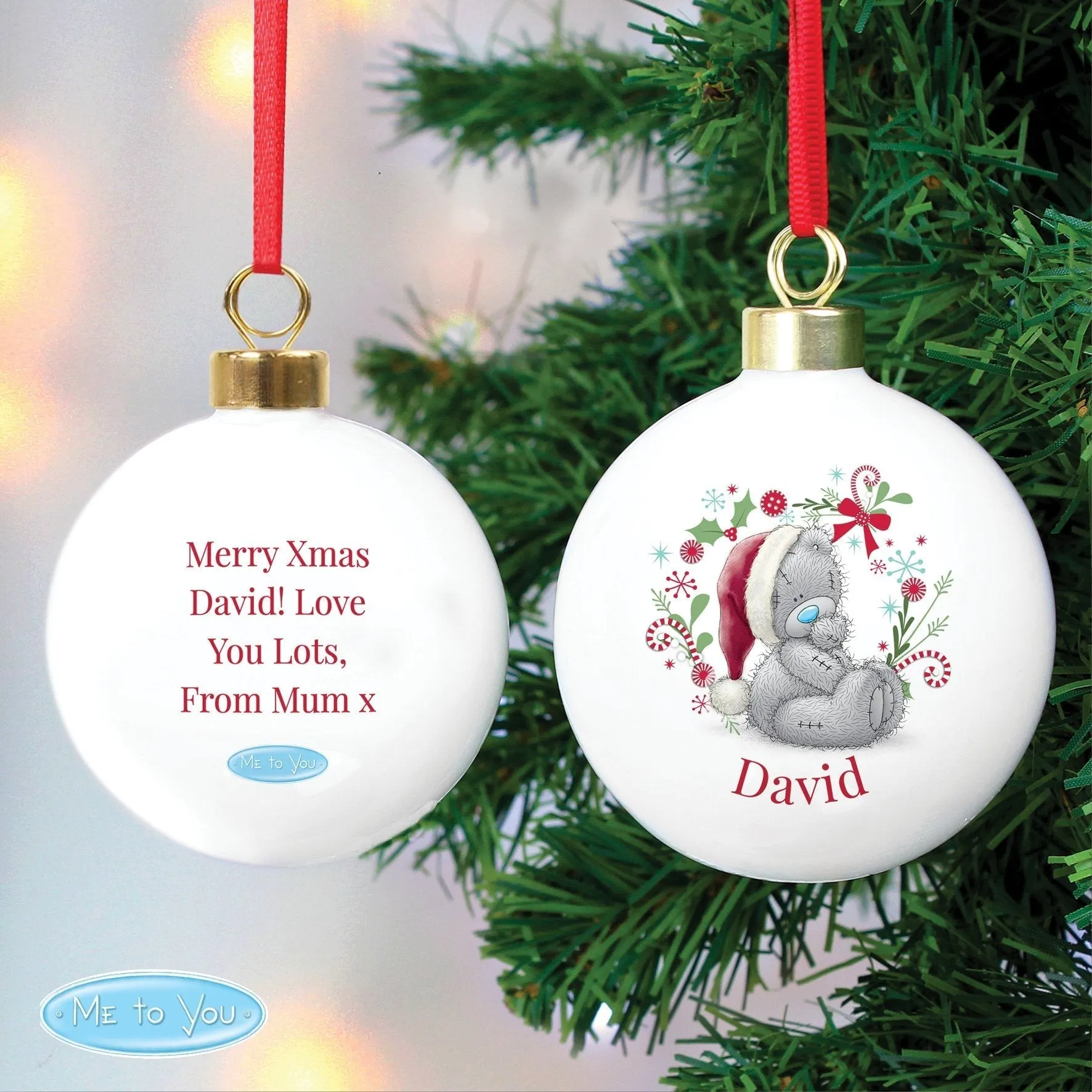 Personalised Me To You Christmas Bauble