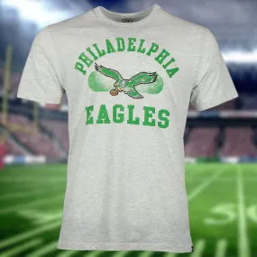 Philadelphia Eagles Distressed Throwback Kelly Green Bird Logo Gray Brisk Franklin  T-Shirt