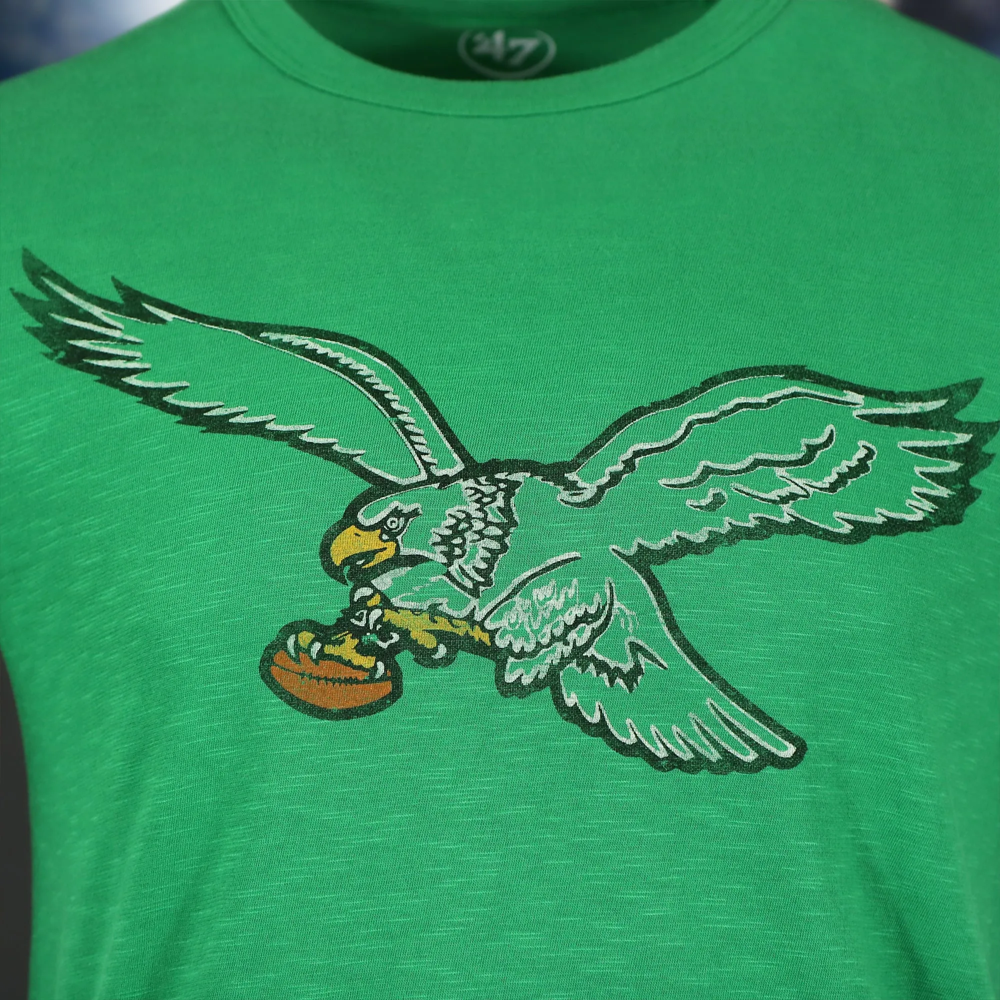 Philadelphia Eagles Distressed Throwback Kelly Green Bird Logo Kelly Green Legacy Grit T-Shirt