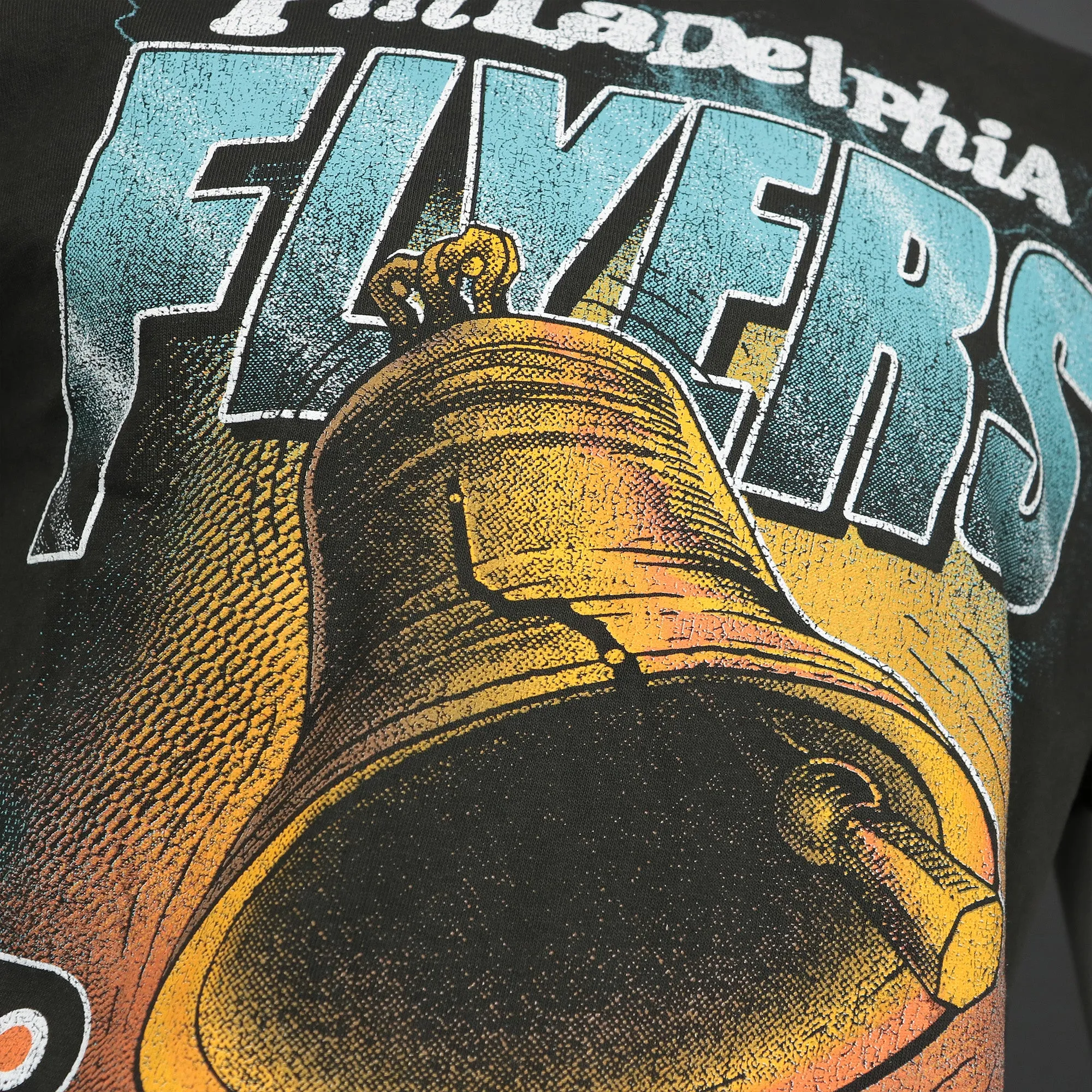 Philadelphia Flyers Liberty Bell Vintage Tubular Distressed T-Shirt | Flint Black