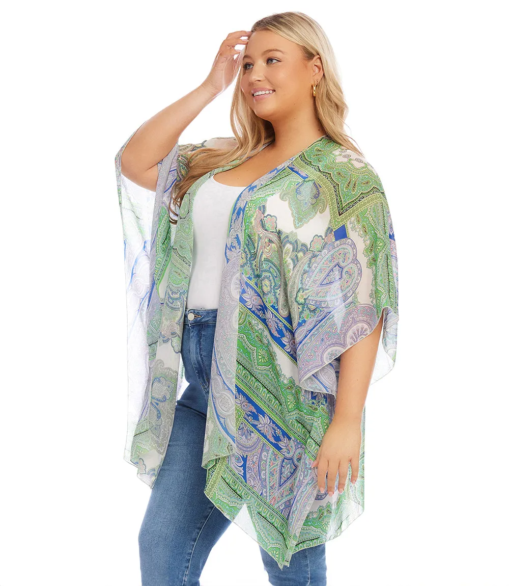 Plus Size Open Front Jacket