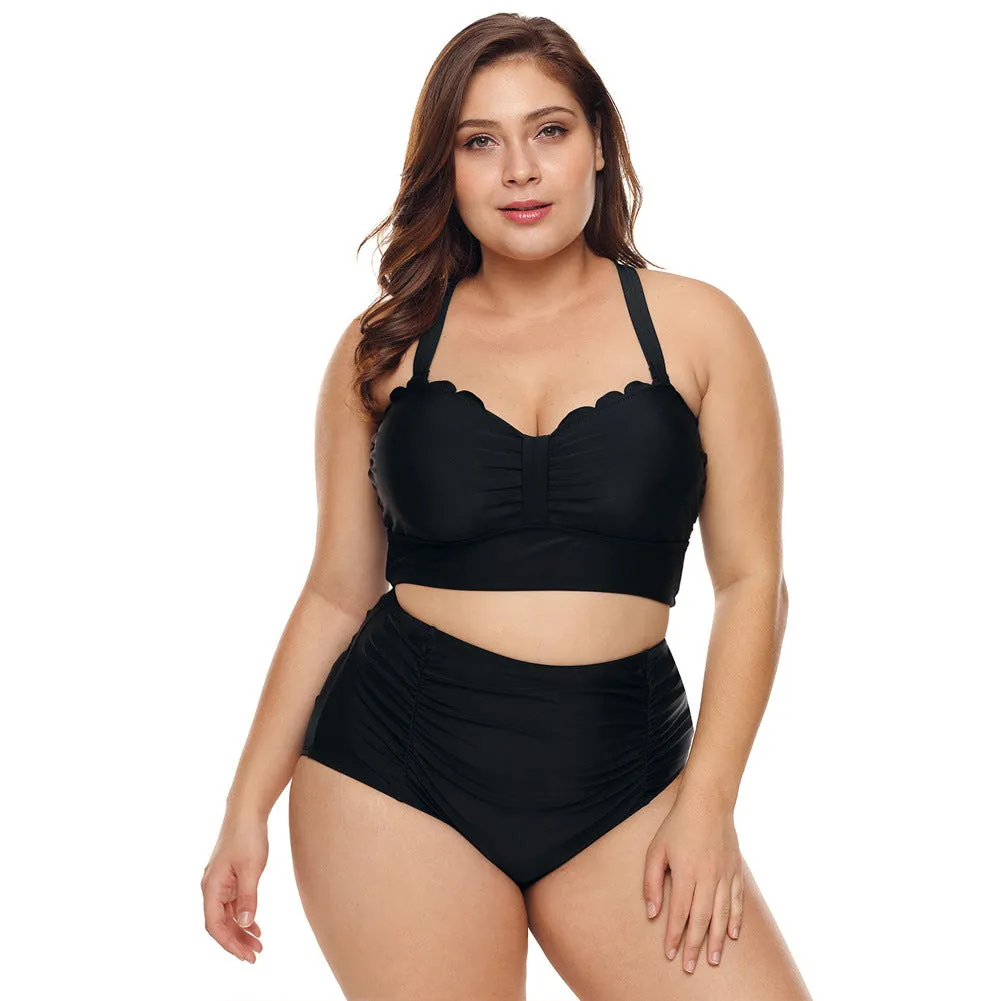 Plus Size Strappy Push Up High Waisted Bikini Bathing Suits