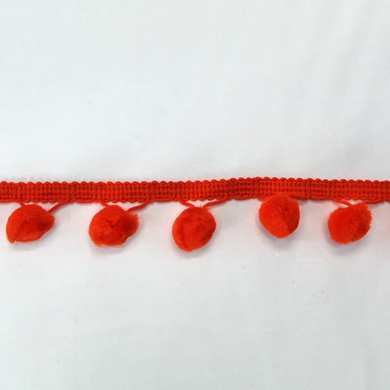 Pom Pom Trim - Bright Orange