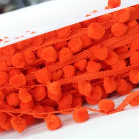 Pom Pom Trim - Bright Orange