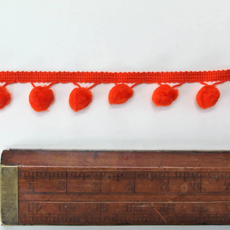 Pom Pom Trim - Bright Orange