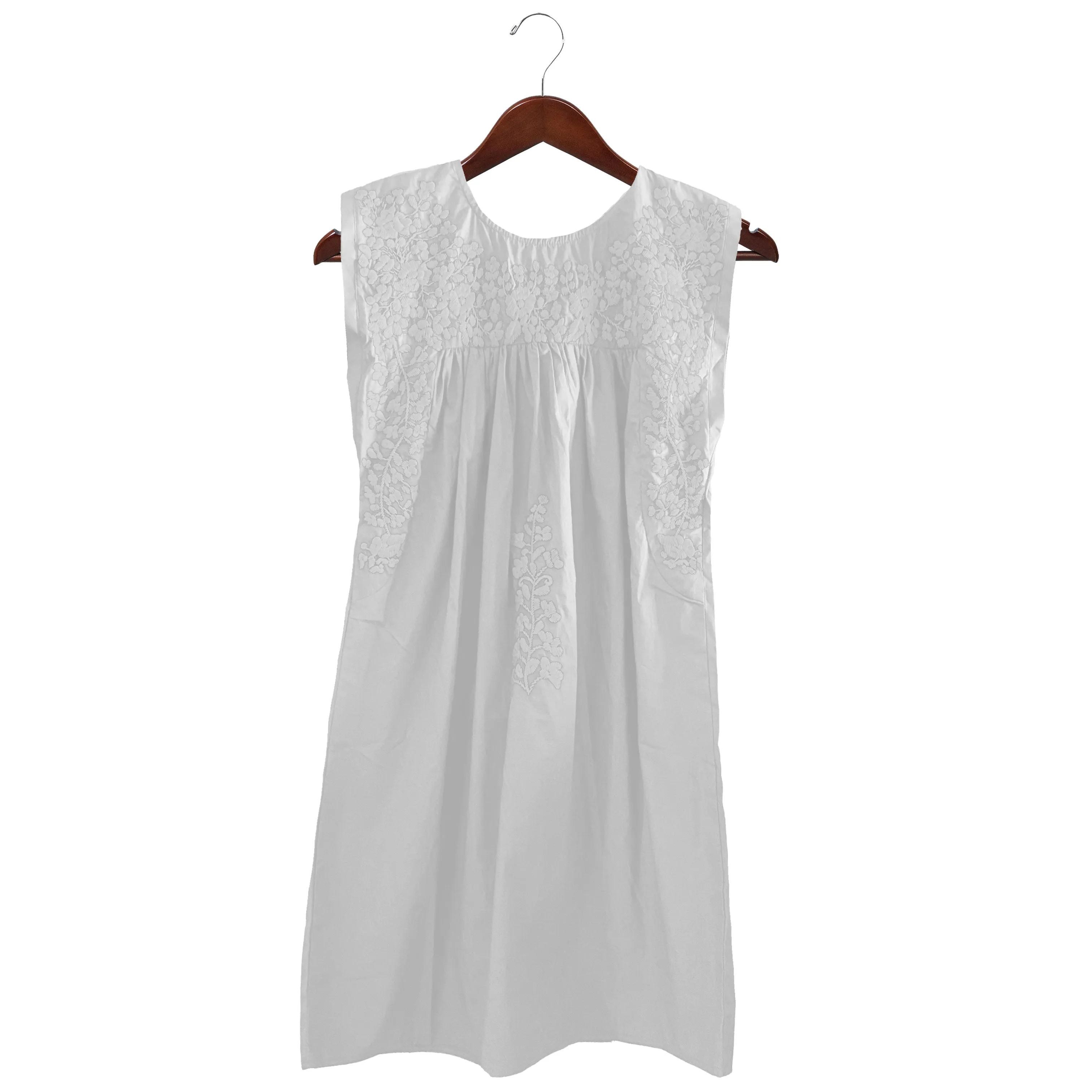 PRE-ORDER: Double White Sleeveless Dress with Pockets (early September ship date)