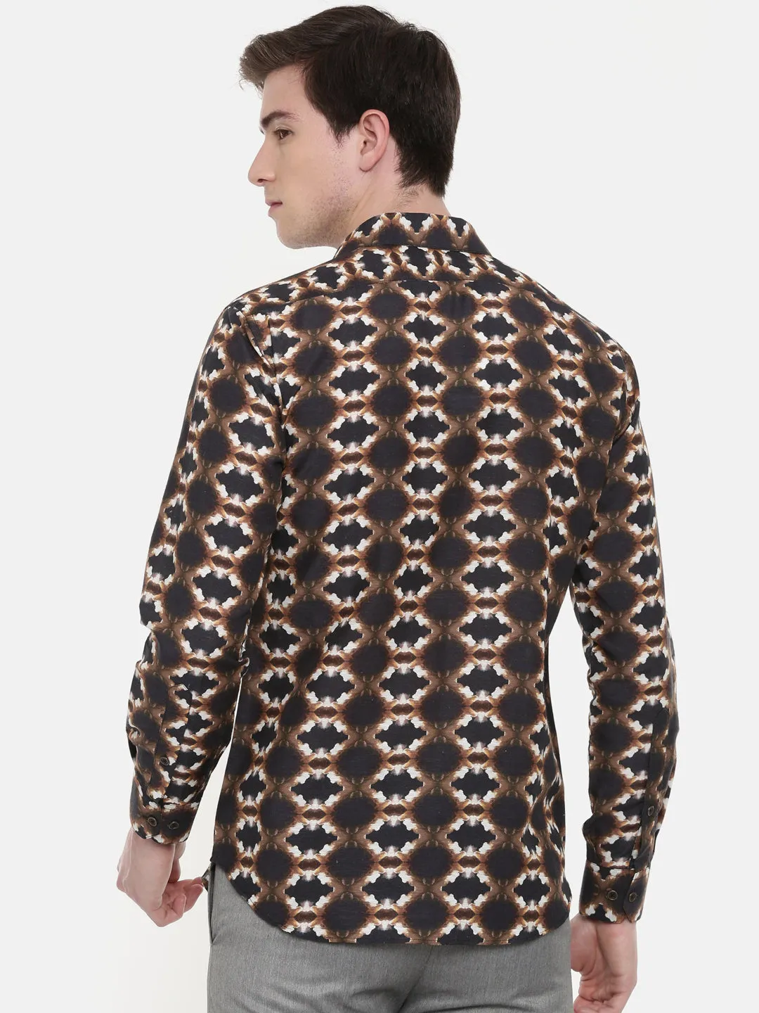 Printed Retro Brown Shirt - MM0730