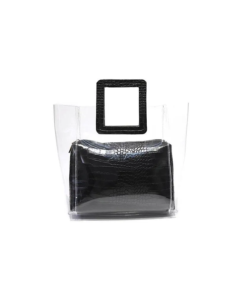 Pu Leather Pouch Clear Handbag