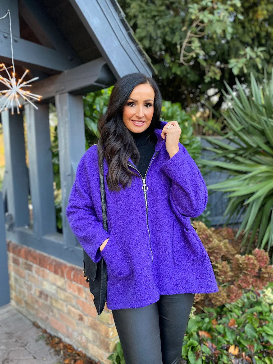 Purple Zip Hooded Jacket Norma