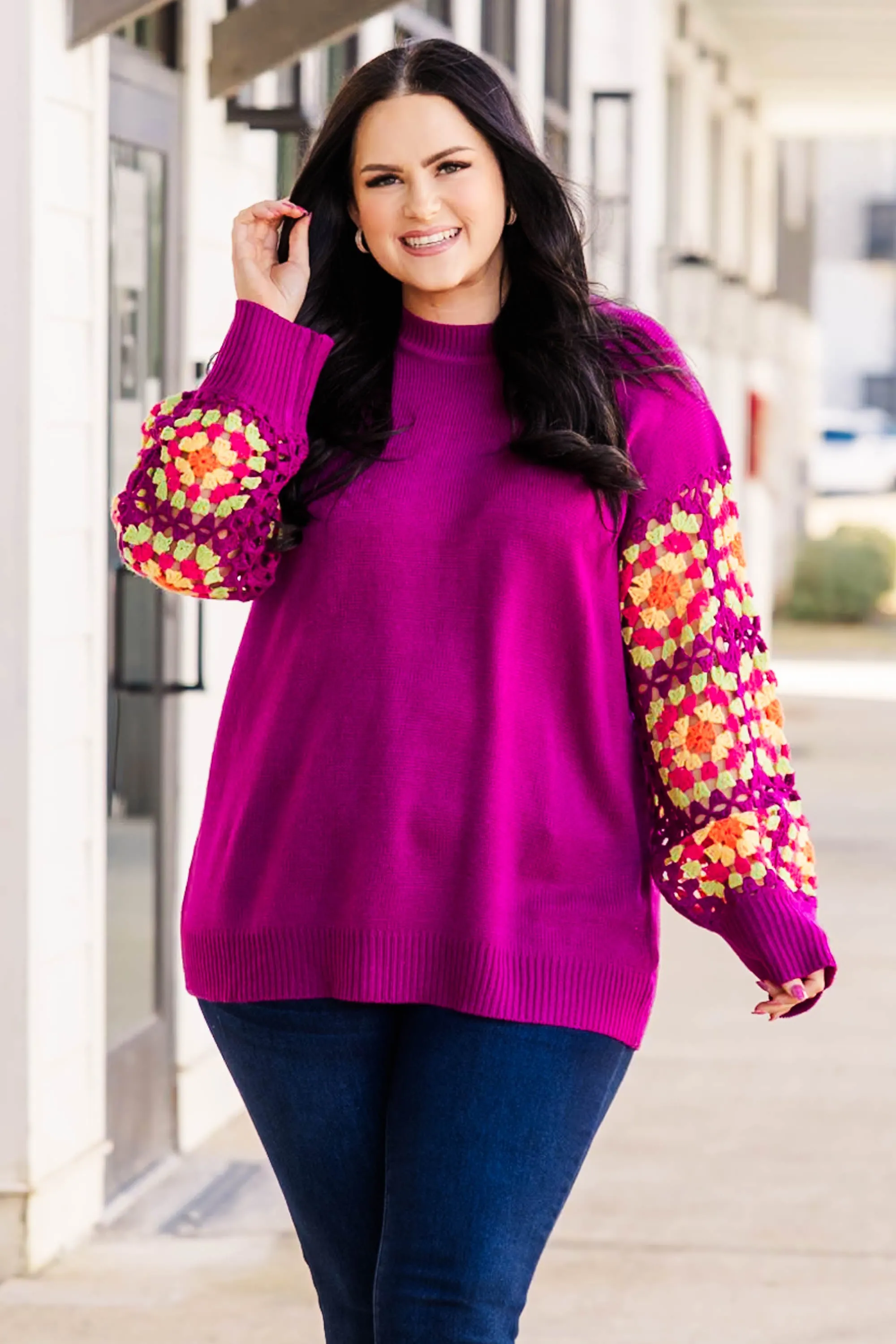 Queen Of Peace Sweater, Magenta