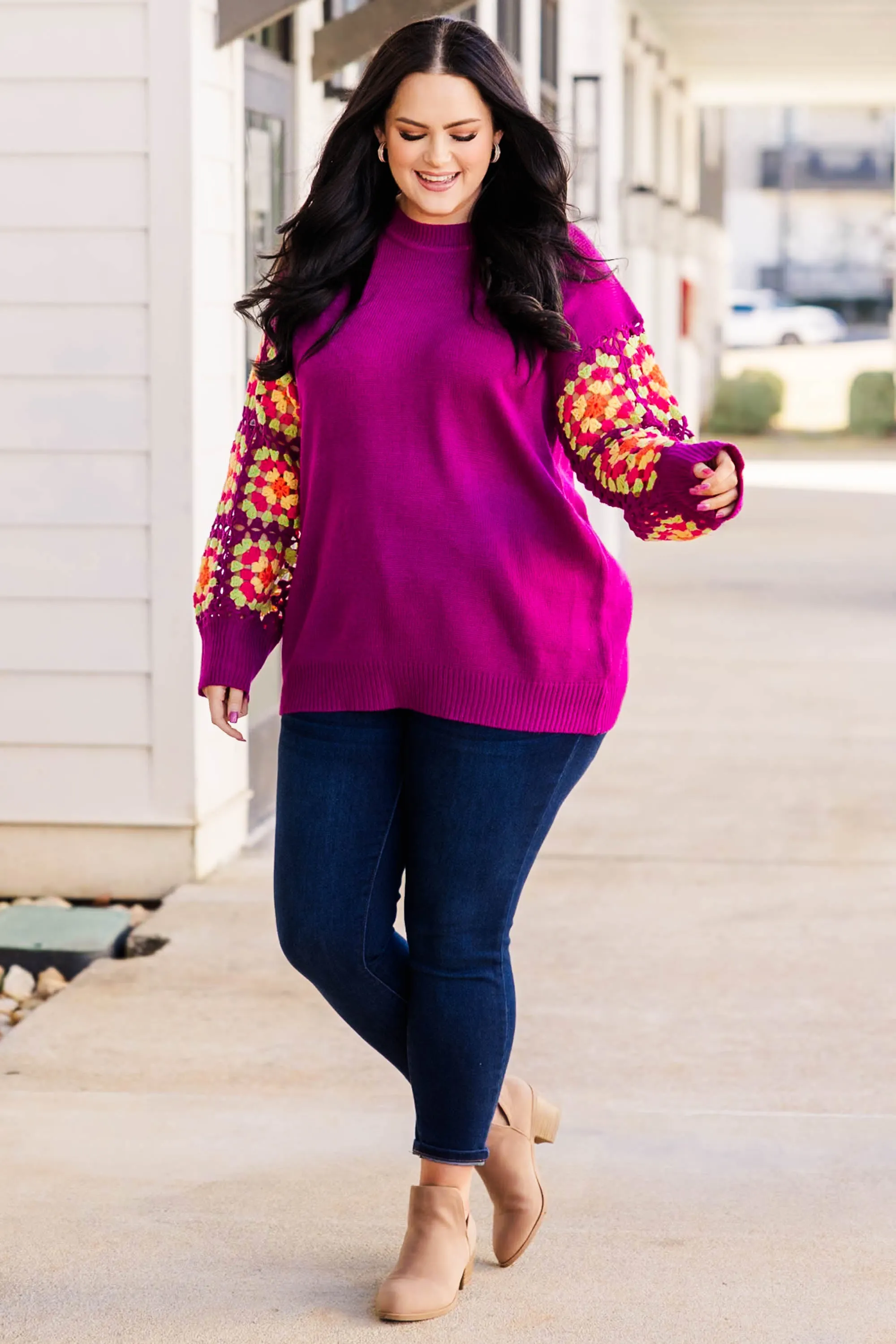 Queen Of Peace Sweater, Magenta