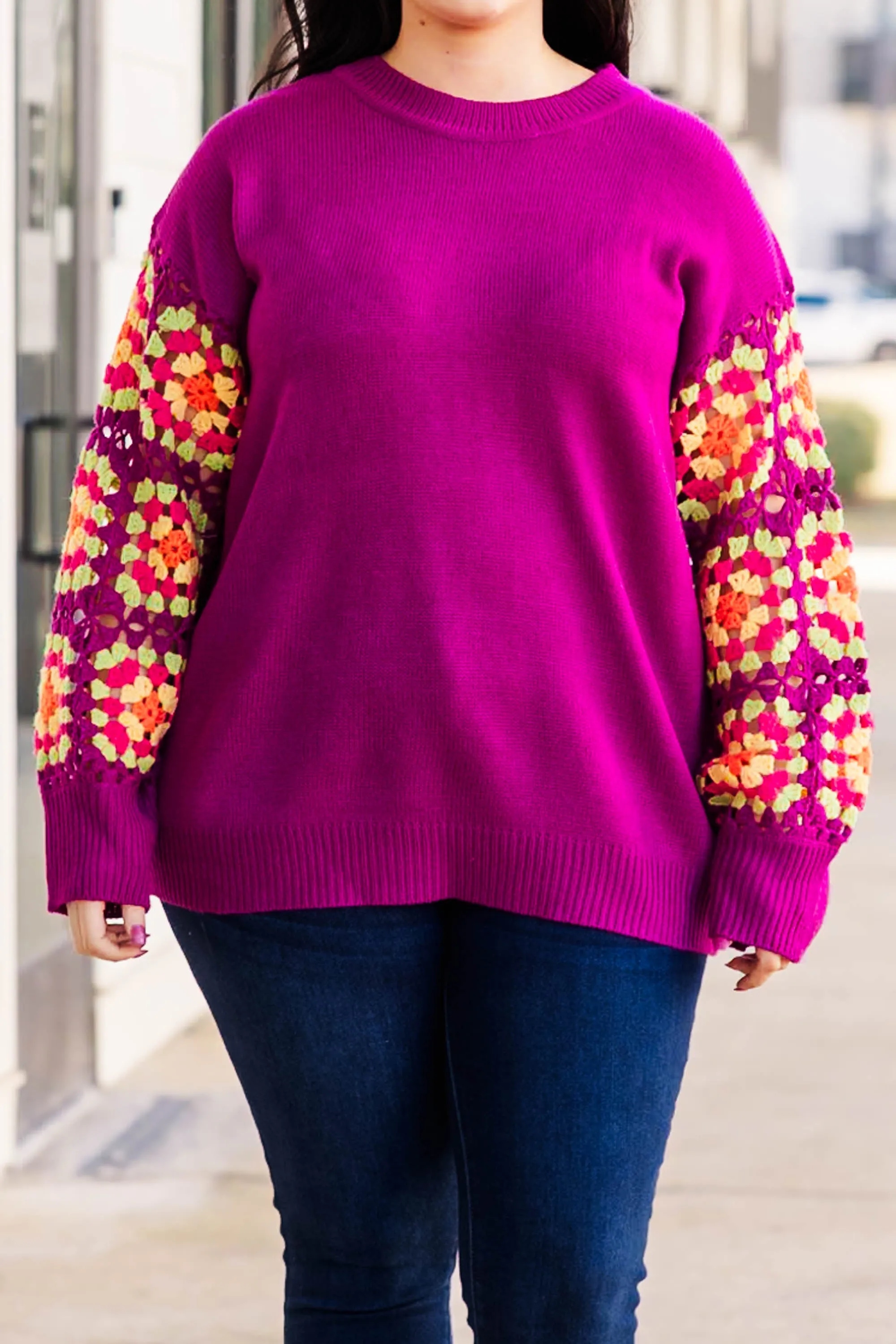 Queen Of Peace Sweater, Magenta