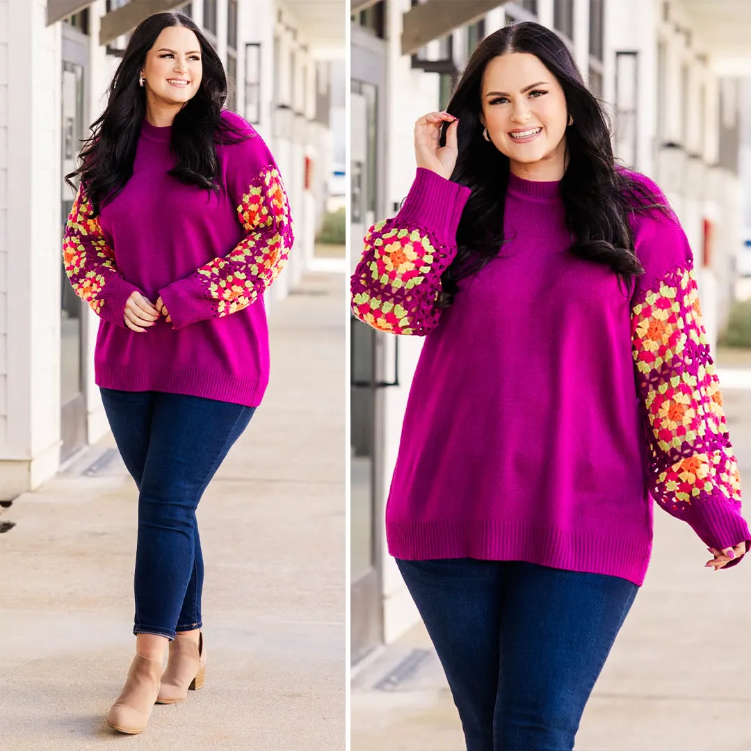 Queen Of Peace Sweater, Magenta