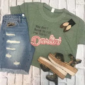 Ranch Swag Women's Green Call Me Darlin' Tee