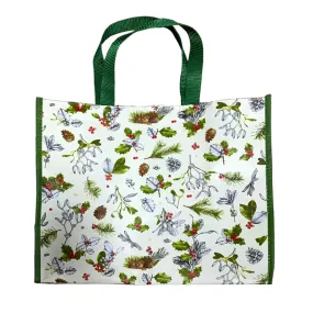 Recycled RPET Reusable Shopping Bag - Christmas Winter Botanicals RPBAG29