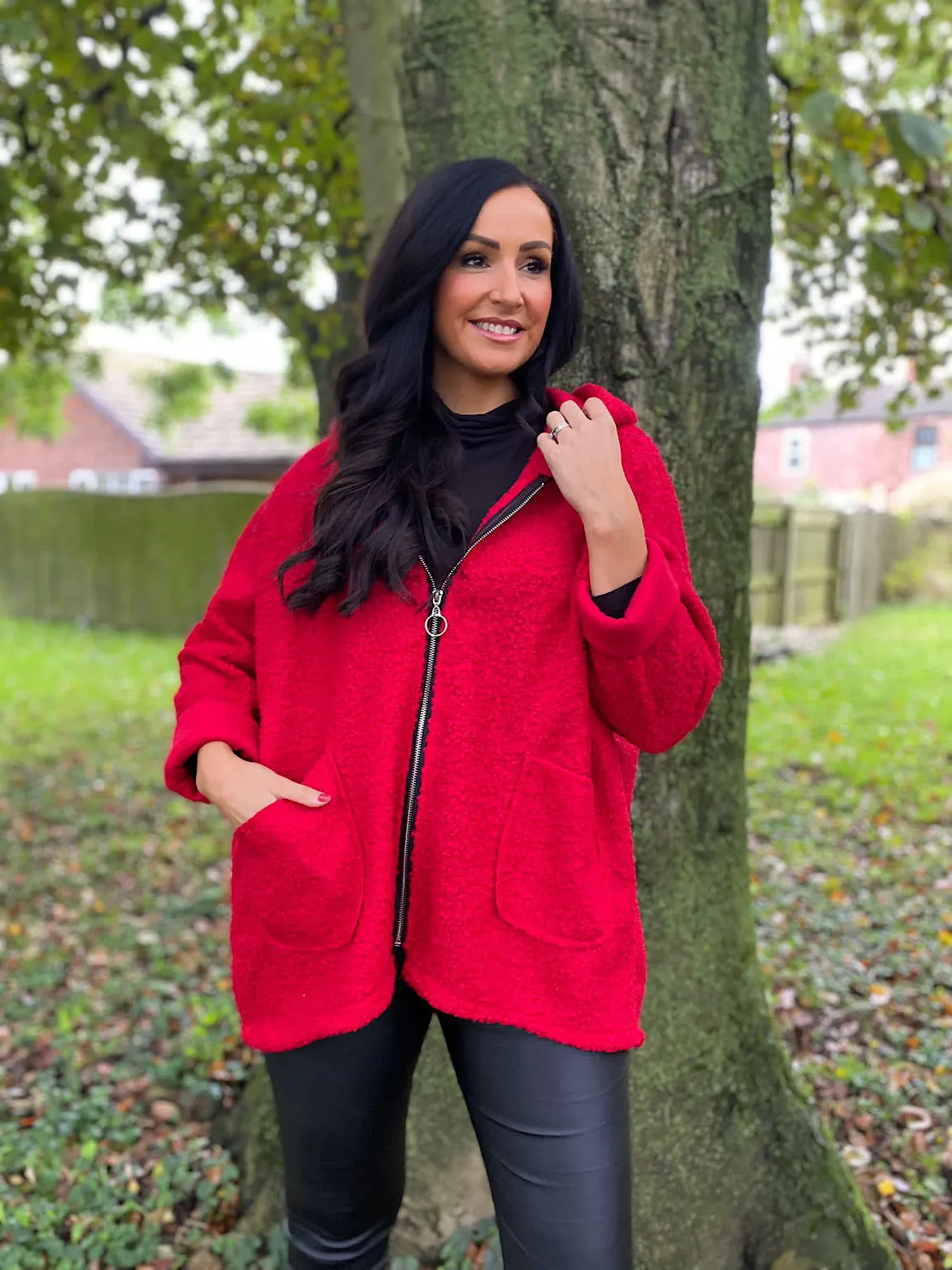 Red Zip Hooded Jacket Norma