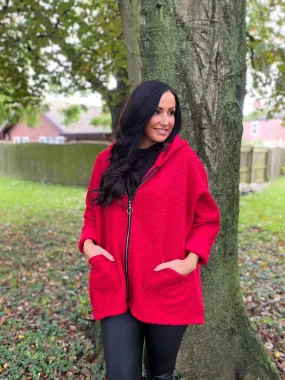 Red Zip Hooded Jacket Norma