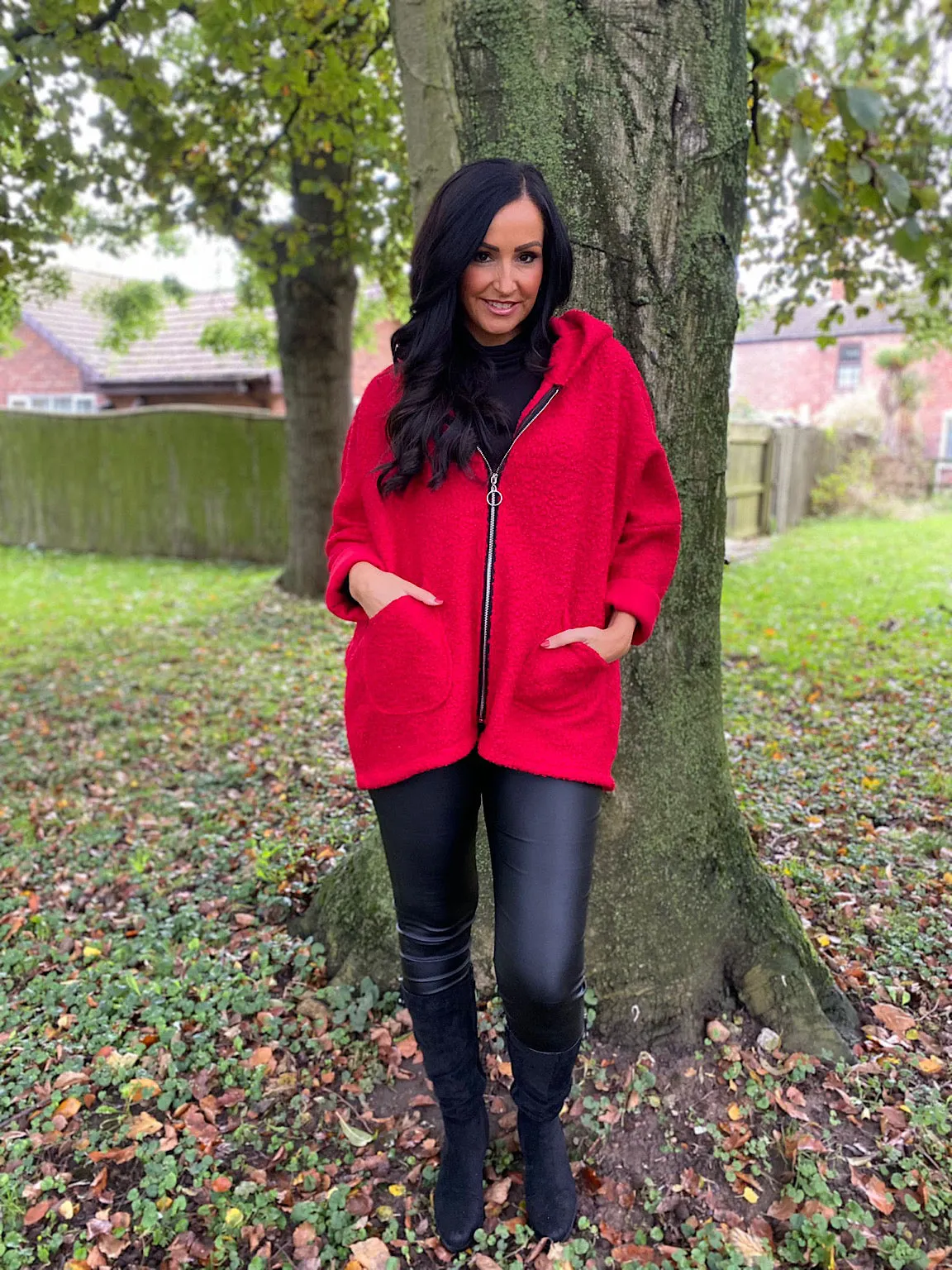 Red Zip Hooded Jacket Norma