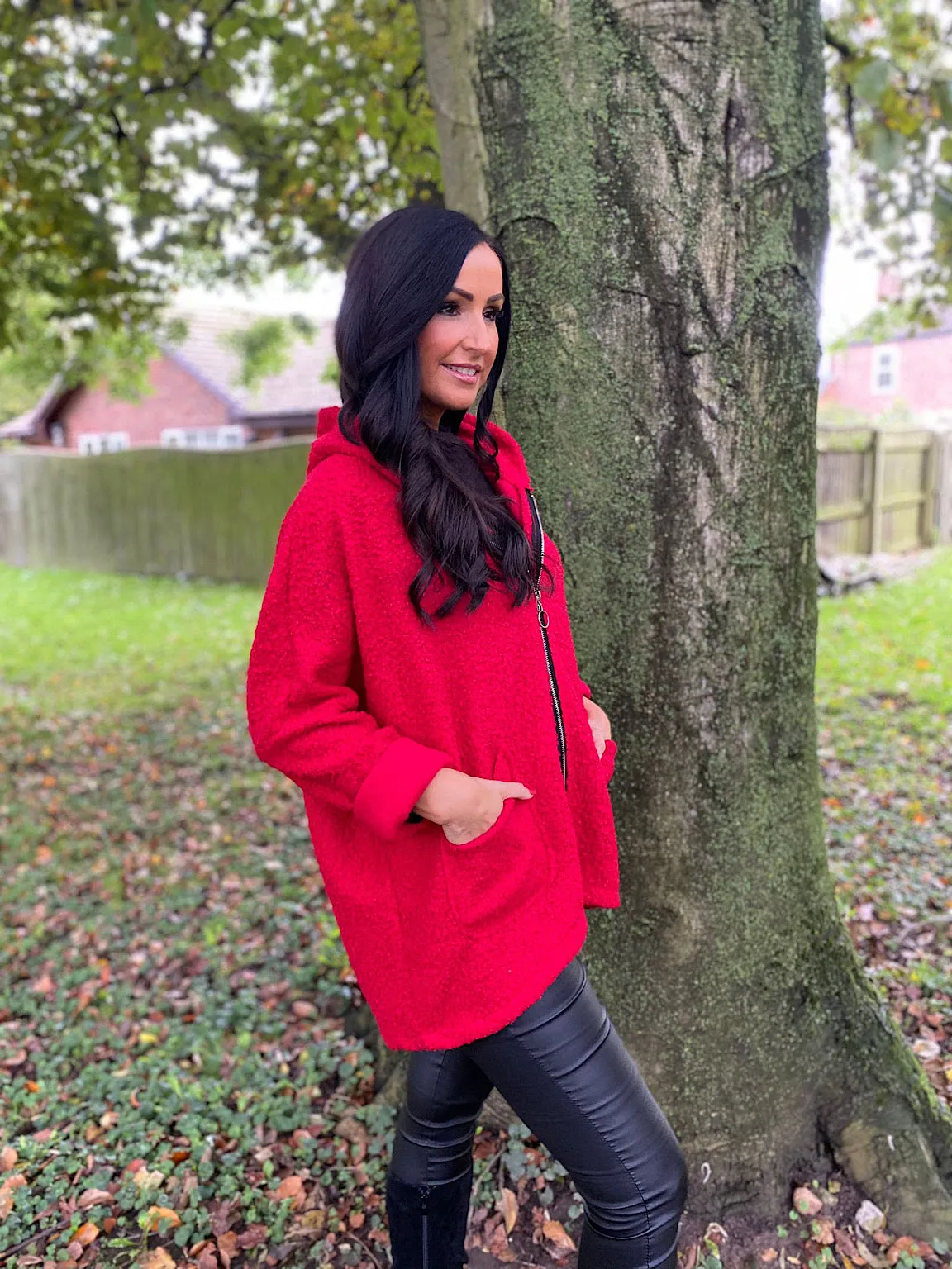 Red Zip Hooded Jacket Norma