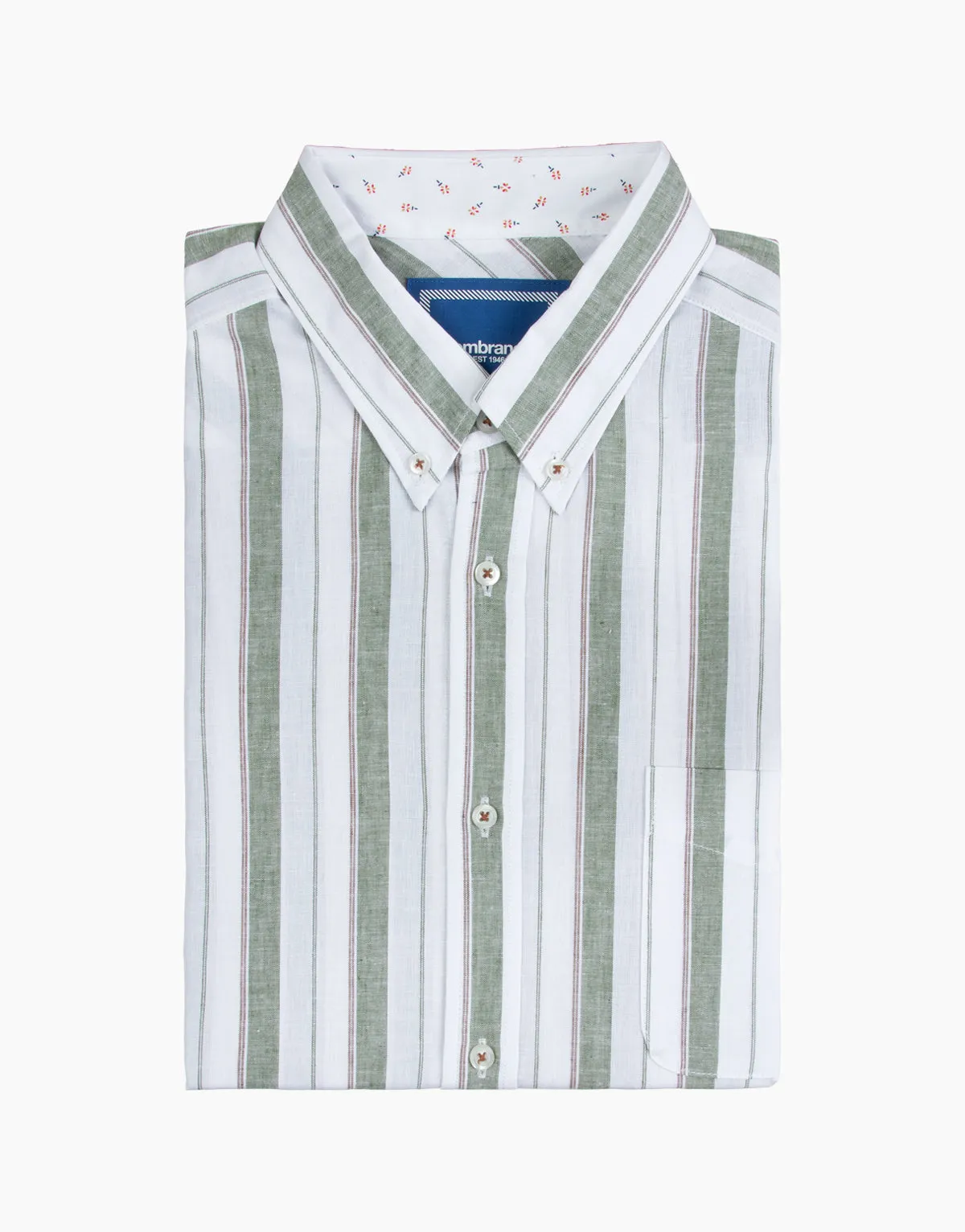 Rembrandt - Ohope Shirt - Green/Brown Stripe