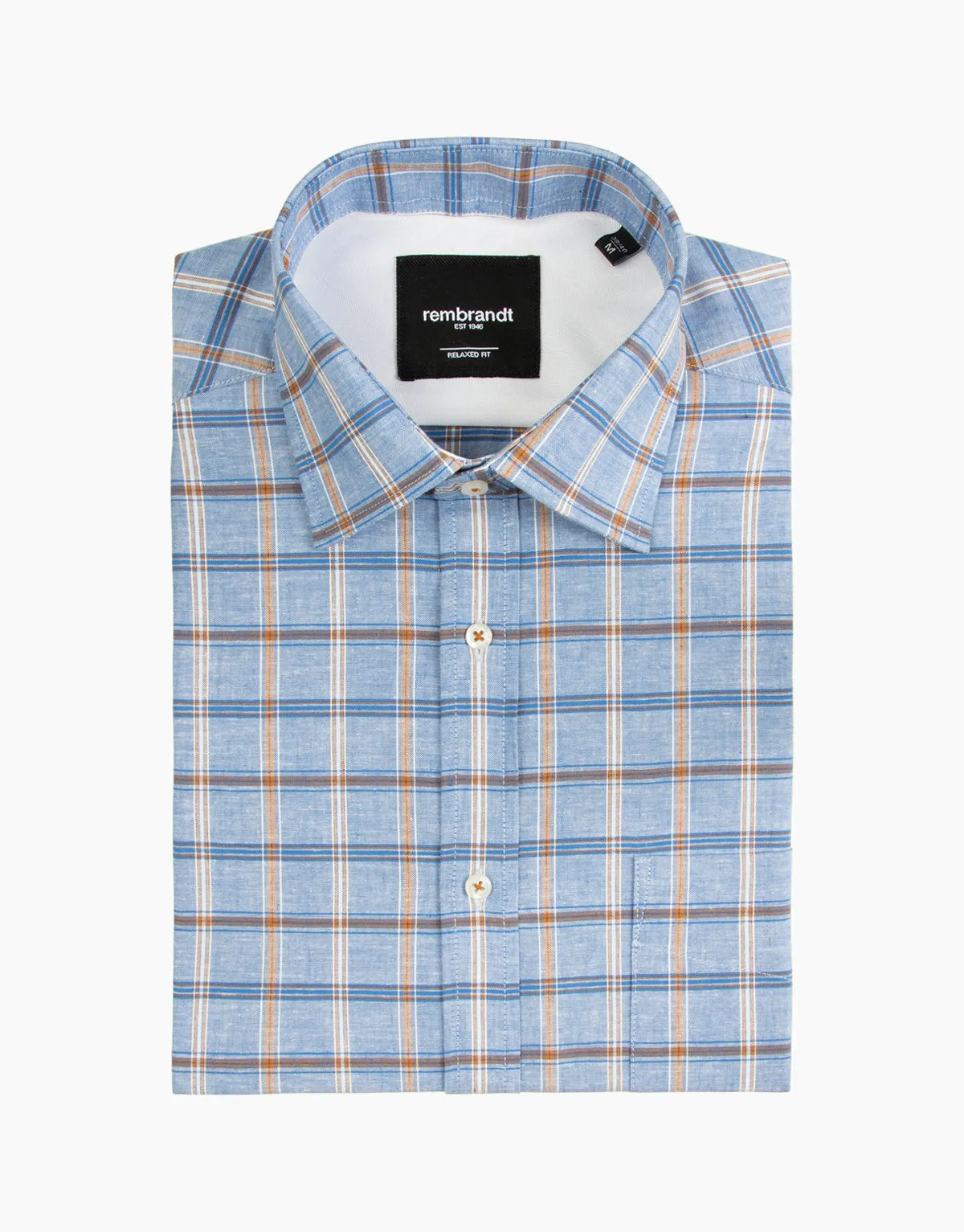 Rembrandt -Sinatra Shirt - Blue/Brown Check