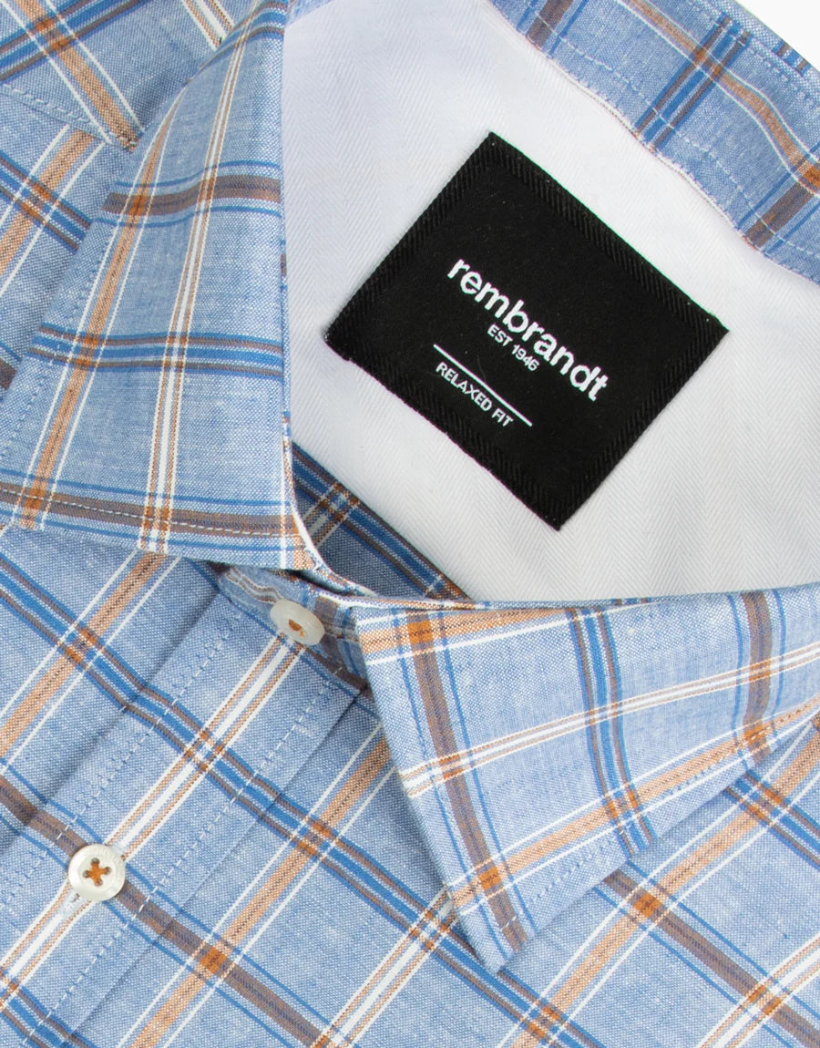 Rembrandt -Sinatra Shirt - Blue/Brown Check