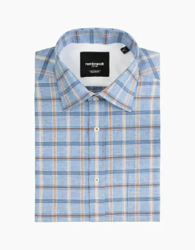 Rembrandt -Sinatra Shirt - Blue/Brown Check