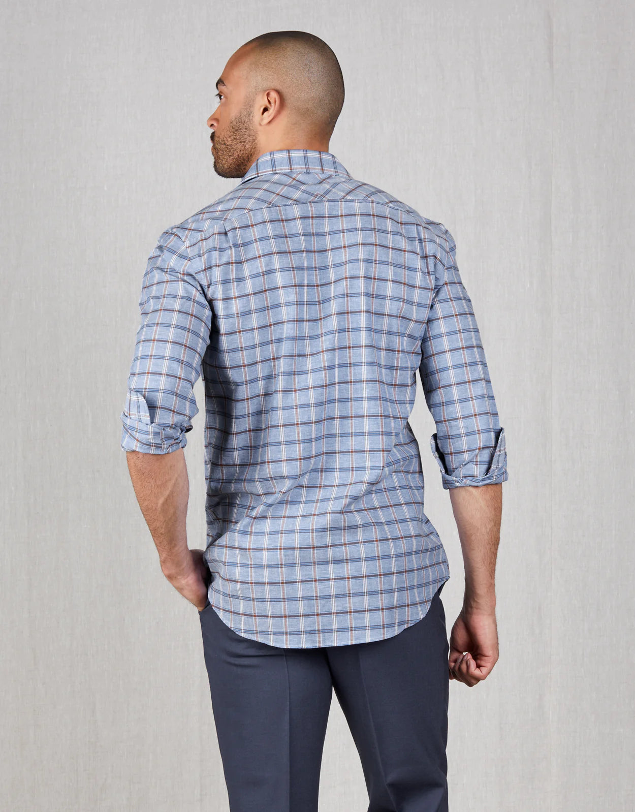 Rembrandt -Sinatra Shirt - Blue/Brown Check