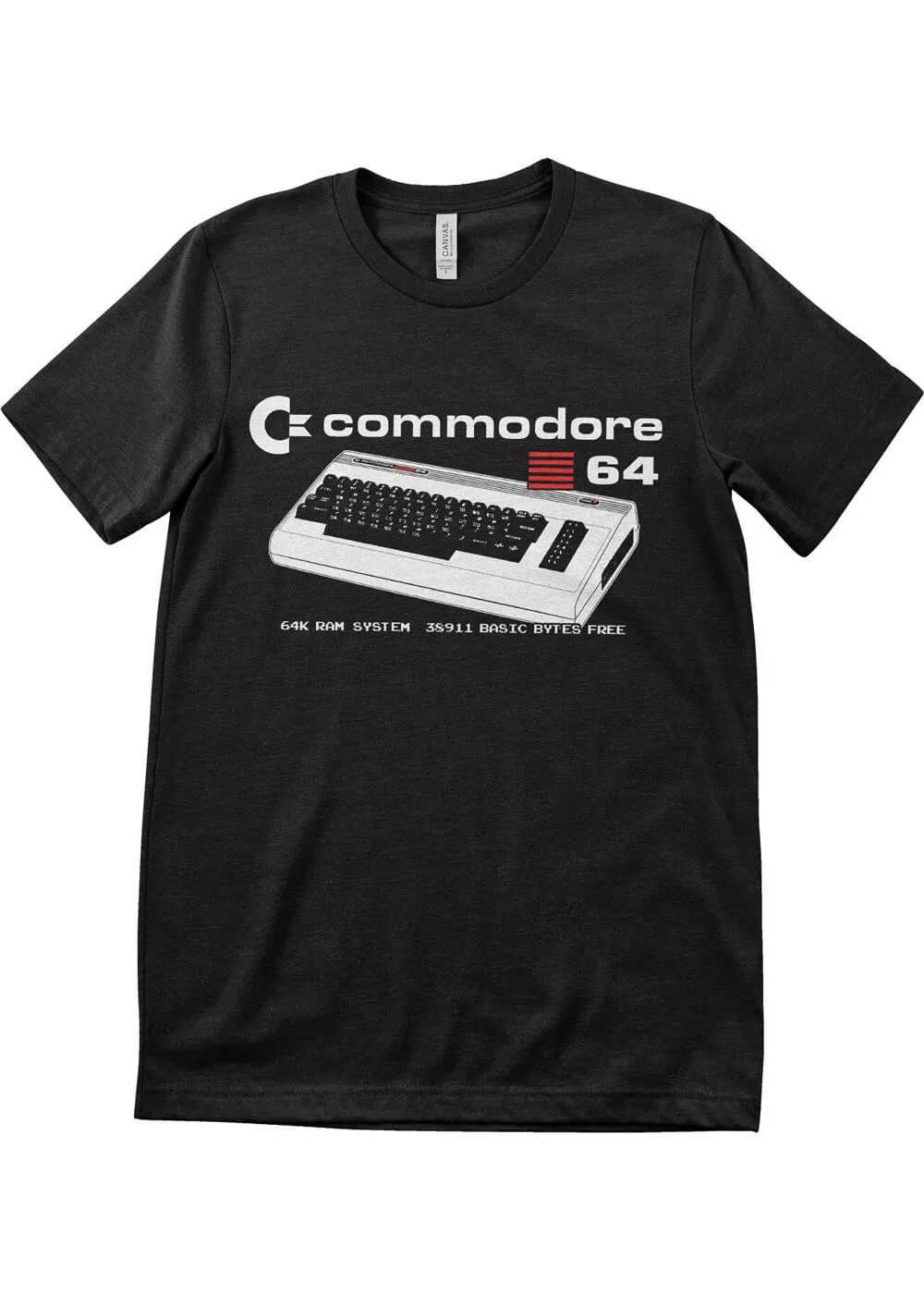 Retro Games Commodore 64 64K RAM T-Shirt Black