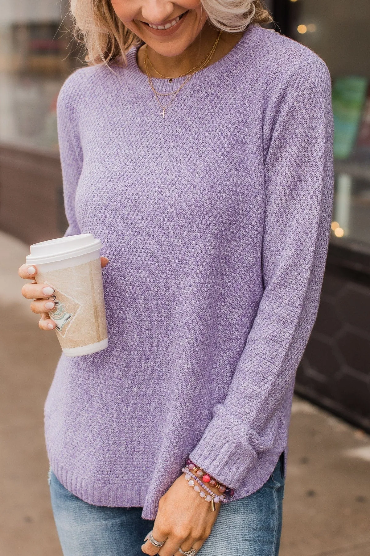 Runway Beauty Knit Sweater- Lavender