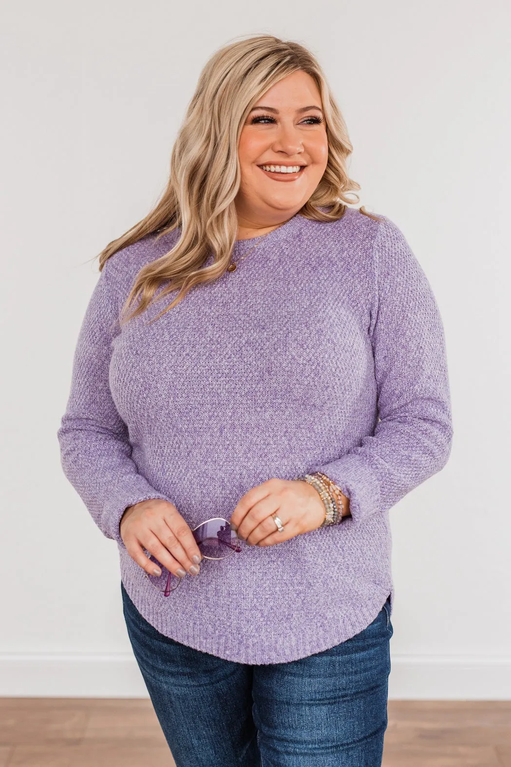 Runway Beauty Knit Sweater- Lavender