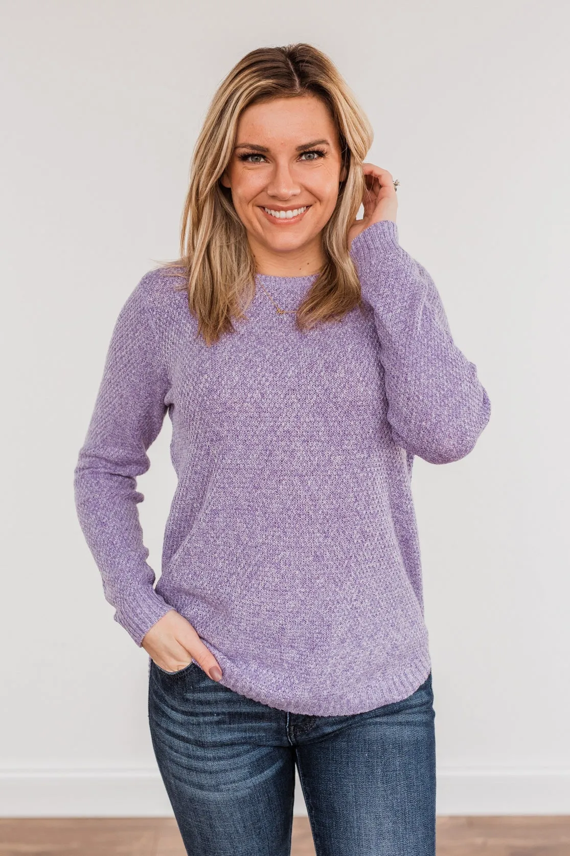 Runway Beauty Knit Sweater- Lavender