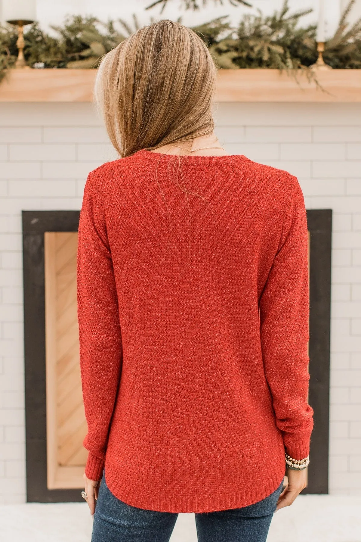 Runway Beauty Knit Sweater- Red