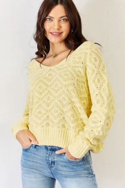 Sadie V-Neck Patterned Sweater