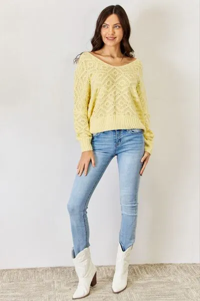 Sadie V-Neck Patterned Sweater